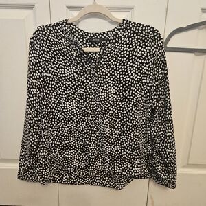 Apt. 9 Black and White Polka Dot Blouse